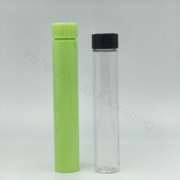 Tubes en plastique transparent PET de 28 mm de diamètre x 125 mm, pré-serrés, à l'épreuve des enfants, accessoires pour fumer, rouleaux de papier à cigarettes