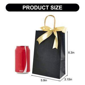 Exquisite Gift Wrapping Paper <b>Bag</b> Gift Paper <b>Bags</b> with Handles and Ribbon Party Favor Goodie <b>Bags</b> Kraft Paper Wedding Birthday - Product Image 2