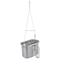 Kit de cuisine de camping en titane ultraléger, boîte à lunch de 750 ml + tasse de 400 ml, ensemble de casseroles