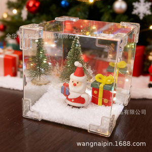 Christmas <b>Cube</b> Night <b>Light</b> Square Illuminated Decor For Living Room Bedroom Study Christmas Gift With Reindeer Santa Snowman - Product Image 4