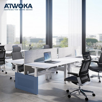 Bureau debout électrique réglable en hauteur ATWOKA, structure métallique anti-collision pour bureau et domicile, conforme aux normes ANSI BIFMA ISO 23351, garantie 3 ans