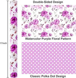Original purple flower <b>pattern</b> copperplate wrapping <b>paper</b> for Mother's Day - Product Image 5