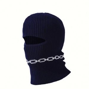Nouveau bonnet tendance hiver, unisexe, en jacquard, à un trou, pour le ski, épais et chaud, en tricot, type cagoule - Product Image 5