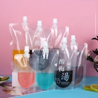 Sacs souples en plastique transparent de qualité alimentaire avec bec verseur pour eau, en stock