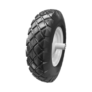 Rueda de Carretilla de 16 Pulgadas, Antipinchazos, de Poliuretano Sólido, 4.80/4.00-8, Neumáticos sin Aire de PU, Rodamientos de Bolas de 5/8 Pulgadas, Cubo Centralizado de 6 Pulgadas - Product Image 1