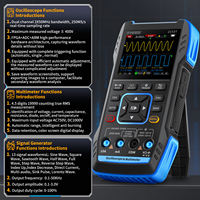 Handheld Oscilloscope Multimeter 3 in 1 FNIRSI 2C53T Portable Dual Channel 50MHz Bandwidth 250MS/s Sampling Signal Generator