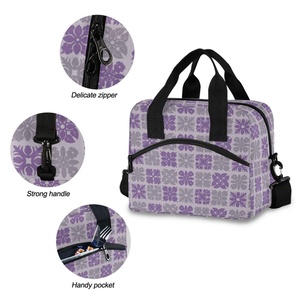 Aloha Collection Bags Hawaiian Purple Quilted Print Design Stylish Polyester Portable Insulated Thermal Cooler Lunch Bag - Product Image 5