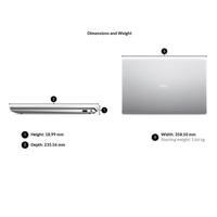 Laptop Tipis Ringan Dell Inspiron 15 D15260 Notebook Generasi ke-2 Intel Core Ultra 7 255H 15.6 Inci 120Hz FHD untuk Pelajar dan Kantor