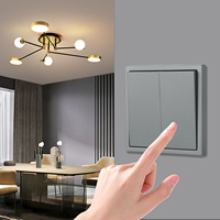 Touchmi 2 Gang 1 Way Interruptor mecánico Marco de PC Placa de pared para iluminación eléctrica Estándar europeo