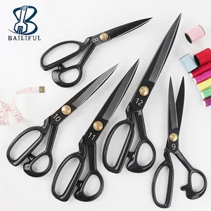 Steel Black Sewing Scissors Tailor Anti-rust Professional Tailors Scissor For Fabric Cutting