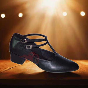 <span class=keywords><strong>Chaussures</strong></span> <span class=keywords><strong>de</strong></span> claquettes professionnelles pour femmes Evkoodance, nouvelle arrivée, <span class=keywords><strong>talon</strong></span> bas <span class=keywords><strong>de</strong></span> 3,0 cm, cuir souple noir avec semelle en daim - Product Image 2