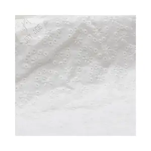 Wholesale White Design Stretchy 2.5センチメートルElegant Cotton Eyelet Voile Lace Embroidered Fabric By The Yard For Women Dresses