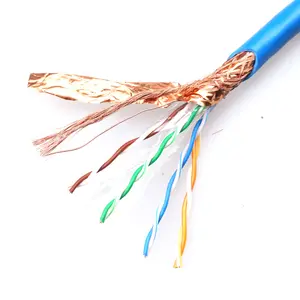 SFTP Internet IP jaringan Ethernet Cat6 kabel 1000ft tembaga padat 0.56mm 23 AWG dilindungi dalam 6 warna