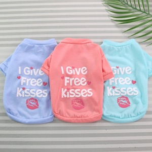 Gilets pour animaux de compagnie classiques décontractés automne-hiver, imprimés de lettres, à manches courtes, pour chiens Teddy de petite et moyenne taille, en polyester, vente en gros - Product Image 2