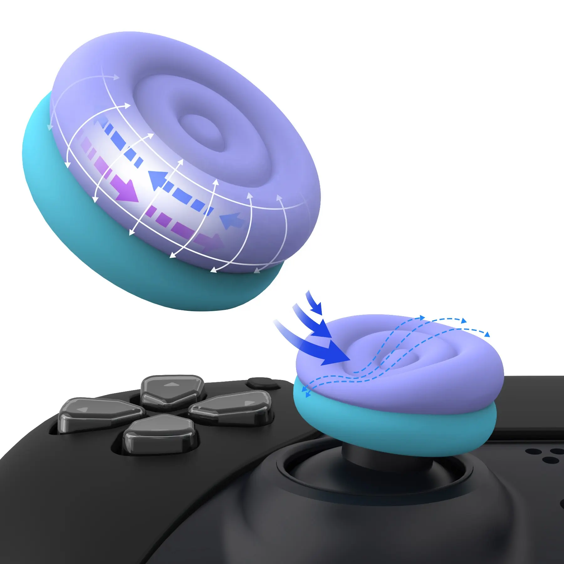 Playvital ngón tay cái Đệm Mũ Joystick Bìa Silicone ngón tay cái Grips cho ps5/PS4/XBox/NSP điều khiển