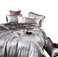 Set Sprei Sutra Tensel Jacquard 4-Piece, Sarung Selimut, 2 Sarung Bantal, Lembut, Bernapas, Langsung Dari Pabrik