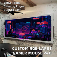 Tapis de souris gamer RGB personnalisé à faible MOQ, grand format en caoutchouc, 800x300mm, vierge, imprimé par sublimation