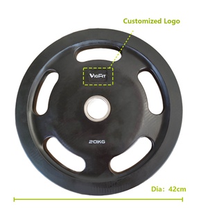 Dischi Pesi in Gomma Nera VIGFIT Personalizzabili con Logo, in KG e LB, per Allenamento Fitness - Product Image 4