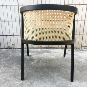 Fauteuil de salle à manger en rotin, rembourré velours, tocc, style français, - Product Image 6