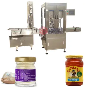 YB Automatic 4 Heads Glass Jar Vacuum Capping Machine For Bird Nest Drink Paste Bottle Capper