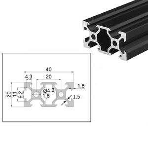 2020 2040 2060 2080 tuyến đường sắt nhôm hồ sơ đen V khe hồ sơ uốn cắt Hàn dịch vụ sản xuất Trung Quốc - Product Image 4