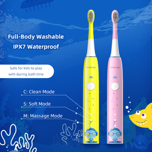 <span class=keywords><strong>Brosse</strong></span> à dents électrique pour enfant, 2 têtes de <span class=keywords><strong>brosse</strong></span>, chargement USB, étanche IPX7, 31200VPM, 3 modes, poils DuPont - Product Image 5