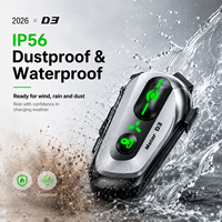   Casque de moto 5.3 avec interphone 1000mAh IPX6, commande vocale IA hors ligne, positionnement iOS et réponse automatique