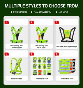 Gilet de sécurité pour enfant avec logo réfléchissant Gilet de course à signal LED haute visibilité Jaune Imperméable pour le cyclisme et la course - Product Image 6