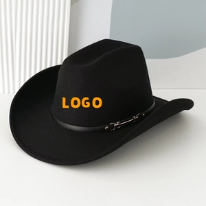 Cappelli da Cowboy Personalizzati con Logo per Uomo e Donna, in Feltro di Poliestere di Alta Qualità, Stile Retrò per Feste e Attività all'Aperto - Product Image 1