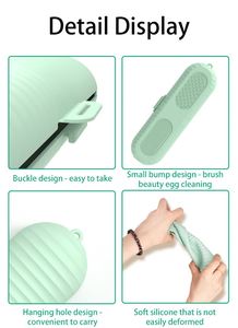 Custom Logo Small Silicone <b>Makeup</b> Brush Holder With Eye-Shaped Bag <b>Case</b> Trendy Cosmetic Pouch for Travel Light Usage - Product Image 5
