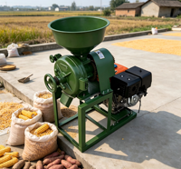 Moulin à grains à double alimentation, disponible avec moteur à essence et moteur électrique, broyeur à haute performance pour maïs, riz, blé et aliments pour animaux