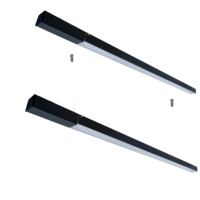 Éclairage linéaire LED commercial, canal en aluminium noir, éclairage linéaire suspendu pour lieu de travail, supermarché