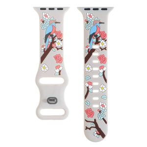 Bracelets de remplacement lavables en caoutchouc, élégants et floraux, compatibles avec <span class=keywords><strong>Apple</strong></span> <span class=keywords><strong>Watch</strong></span> Series <span class=keywords><strong>7</strong></span> 41mm pour femmes - Product Image 3
