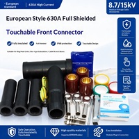 Connecteur frontal de type européen 87/15 KV, terminaison de câble enfichable de type T, sécurisée aux touchers, entièrement isolée, entièrement blindée, séparable
