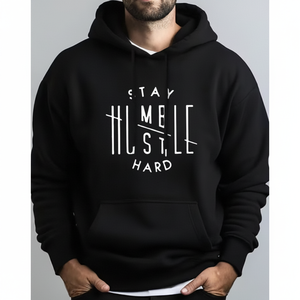 Felpe con Cappuccio Casual Personalizzate 300g Nere con Stampa 3D Ricamo Anti-Piega Tessuto French Terry con Design Invecchiato - Product Image 2