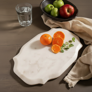 Export Quality Custom Handmade Natural Marble Serving Tray with Handles for Dining and Decor Available at Bulk Quantity - Product Image 1