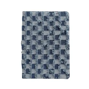 Casing Denim untuk iPad 9th 10.5 2021 2019 2018 12.9 Air Mini Pro Penutup Laptop Portabel Fungsi Tidur Bangun Otomatis