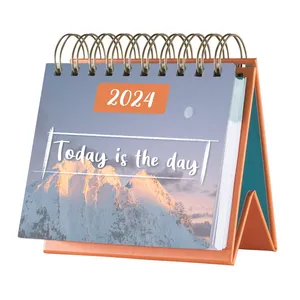 Promotional 2024 Custom Inspirantional Mini Desk Stand Calendar