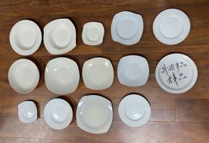 Usine de porcelaine stocké grande remise 6/7/8/9 "assiettes en céramique blanche plats mélange taille modèle assiettes ensembles vaisselle par tonne vente - Product Image 2