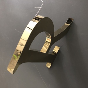 Signes de lettre de canal led en <span class=keywords><strong>plexiglas</strong></span> poli doré lettres publicitaires enseigne led signe - Product Image 2