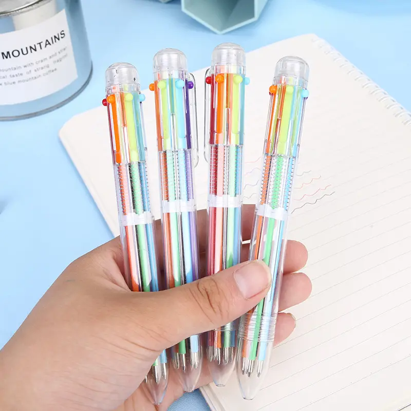 6-in-1 Multicolor Ballpoint Pen 6 Color Retractable Ballpoint Pens for Office School Supplies Student stationery