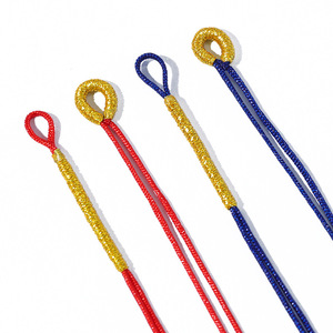 Cordón de Seda con Hilo Dorado, Estilo Chino Tradicional, Accesorios para Hacer Pulseras DIY, Nudo Plano de Poliéster Tejido a Mano - Product Image 5