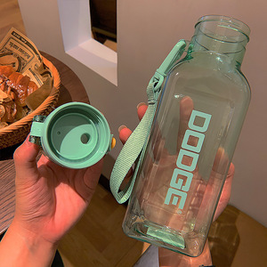 Botella <span class=keywords><strong>de</strong></span> agua potable para niños, botella cuadrada <span class=keywords><strong>de</strong></span> plástico, transparente, rosa y negro, para <span class=keywords><strong>la</strong></span> escuela, al aire libre, <span class=keywords><strong>2022</strong></span> ml, 700ml, novedad <span class=keywords><strong>de</strong></span> 1000 - Product Image 6