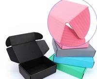 Caja de Cartón Corrugado Rosa Personalizada con Impresión Interior Completa para Envío de Ropa y Cosméticos, Caja de Embalaje Tipo Avión con Logotipo
