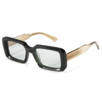 Lunettes de soleil de style japonais avec surpiqûres de couleur tendance de luxe, monture carrée, CR-39, haute qualité, faites à la main, UV400, unisexe