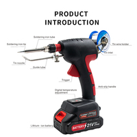 Pistolet à souder automatique à alimentation en étain avec batterie 1500 mAh, conception de poignée pistolet, système de chauffage double pour une soudure efficace