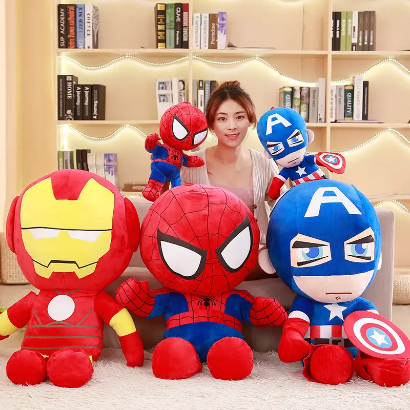 27/40Cm Marvel Lembut Boneka Spiderman Mainan Mewah Boneka Film Hadiah Natal untuk Anak Laki-laki