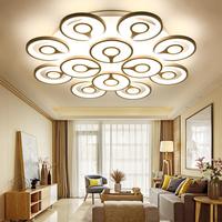 Plafonnier LED intelligent moderne et minimaliste de style nordique à double cercle, en acrylique et métal, forme créative unique pour chambre et salon