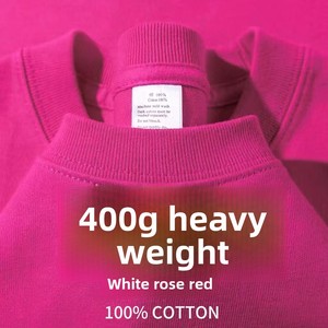 T-shirt Unisex a Maniche Corte in Puro Cotone Pesante 400g, Traspirante, Spessa, Non Trasparente, Versatile, Tinta Unita - Product Image 2