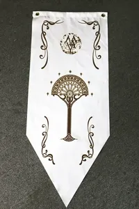 Noir blanc Non-tissé personnalisé <span class=keywords><strong>seigneur</strong></span> anneau Fans maison bannière Stark <span class=keywords><strong>carte</strong></span> drapeau mur magique KTV Bar maison école Cosplay fête cadeau - Product Image 2